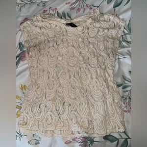 Cream see through lace top size XS